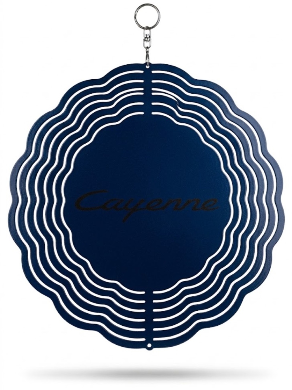 10" Porsche Cayenne Script Kinetic Wind Spinner - Blue Metal Yard Decor
